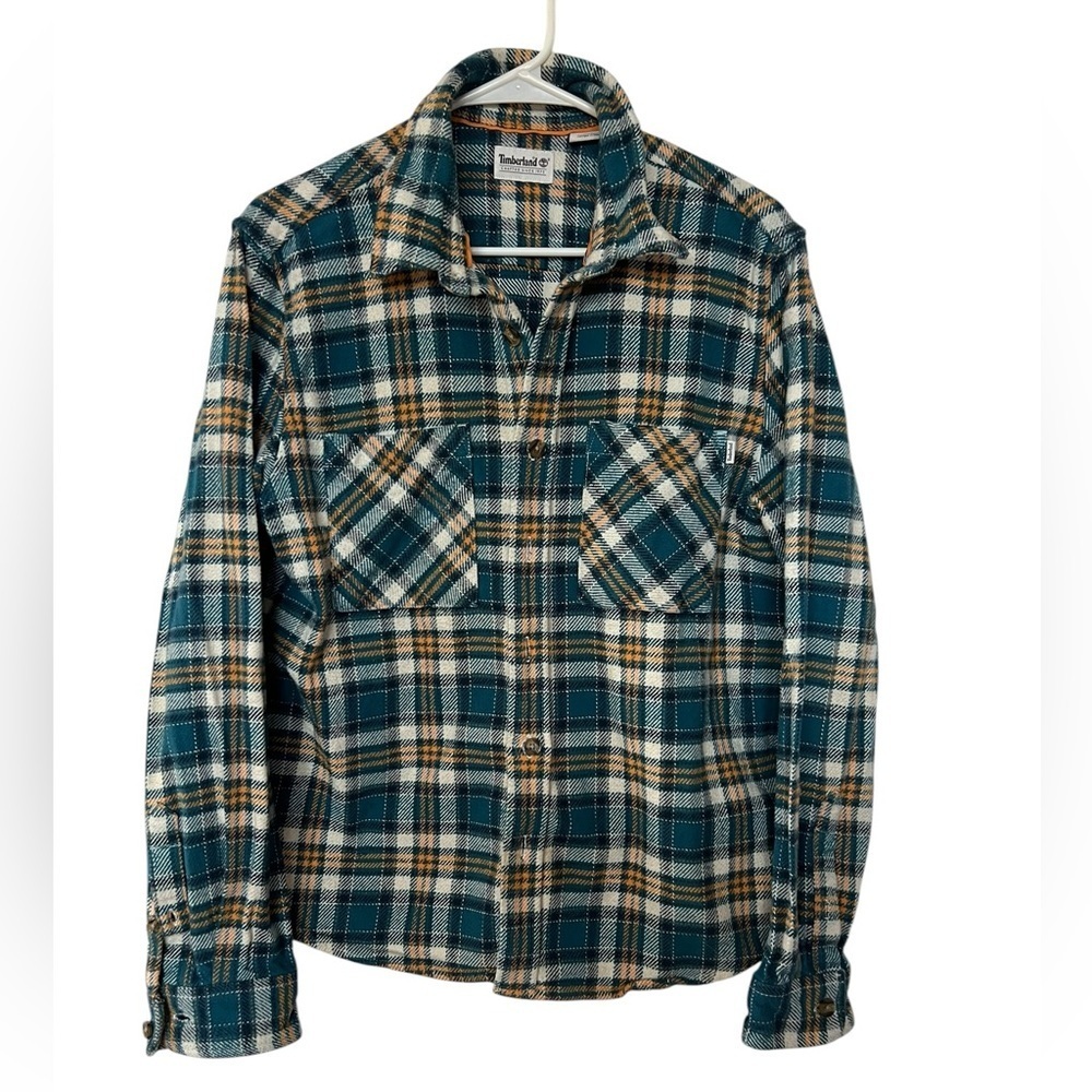 Timberland Men's Large Green Lumberjack Flannel Button-Up Shirt! Size Medium